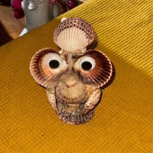 Handmade and signed Seashell Owl Figurine - made in Mexico